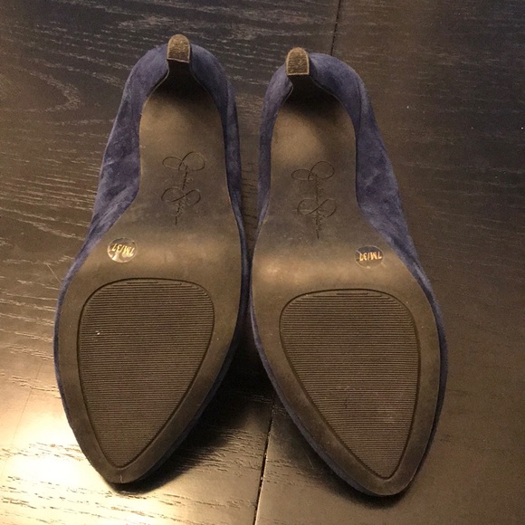 Jessica Simpson Navy Suede Pumps Size 7 - Picture 4 of 4